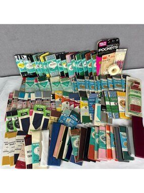 Vtg Sewing Lot Rick Rack Bias Tape Wrights Trimtex 101 pc New & Opened